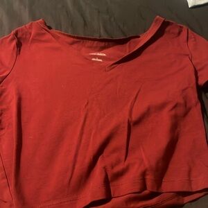 Dark red colored crop top size large